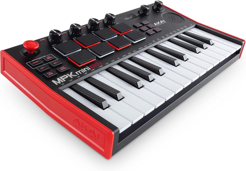 AKAI Professional MPK Mini Play MK3 - MIDI Keyboard Controller with Built in Speaker and Sounds Plus Dynamic Keybed, MPC Pads and Software Suite,Black