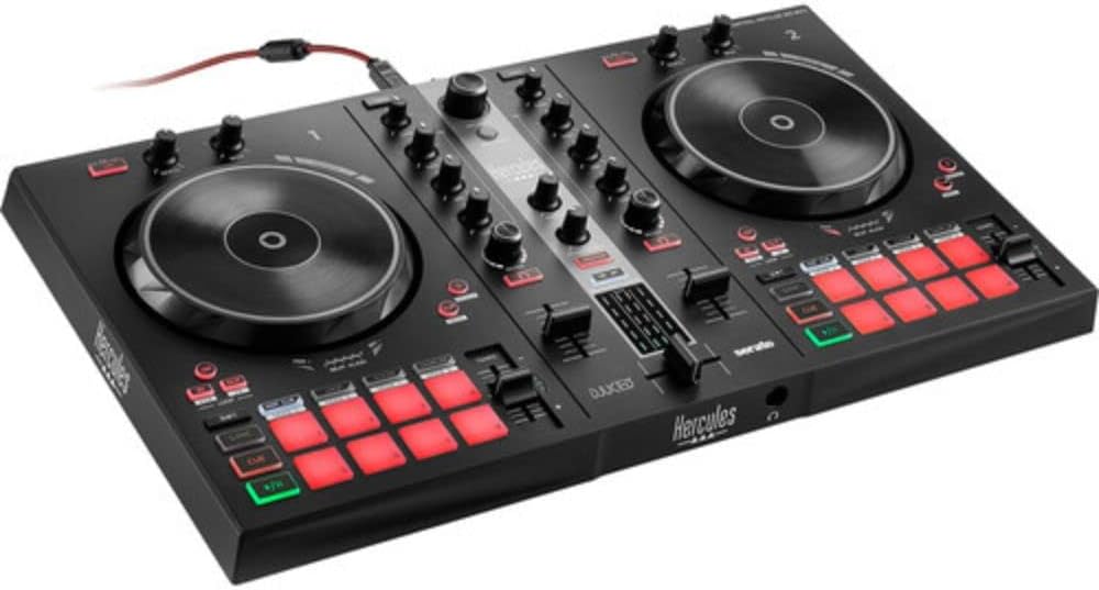 Hercules DJ Control Inpulse 300 2-Deck USB DJ Controller for Serato DJ Lite and DJUCED Bundle with 6 Comprehensive Standard Series 3.5mm Stereo Mini Plug to 2 RCA Plugs Audio Cable