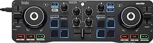 Hercules DJ Starter Kit | Starlight USB DJ Controller with Serato DJ Lite Software, 15-Watt Monitor Speakers, and Sound-Isolating Headphones