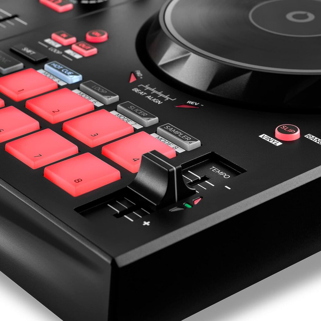 Hercules DJControl Inpulse 300 MK2 – USB DJ controller – 2 decks with 16 pads and built-in sound card – DJ software and tutorials included