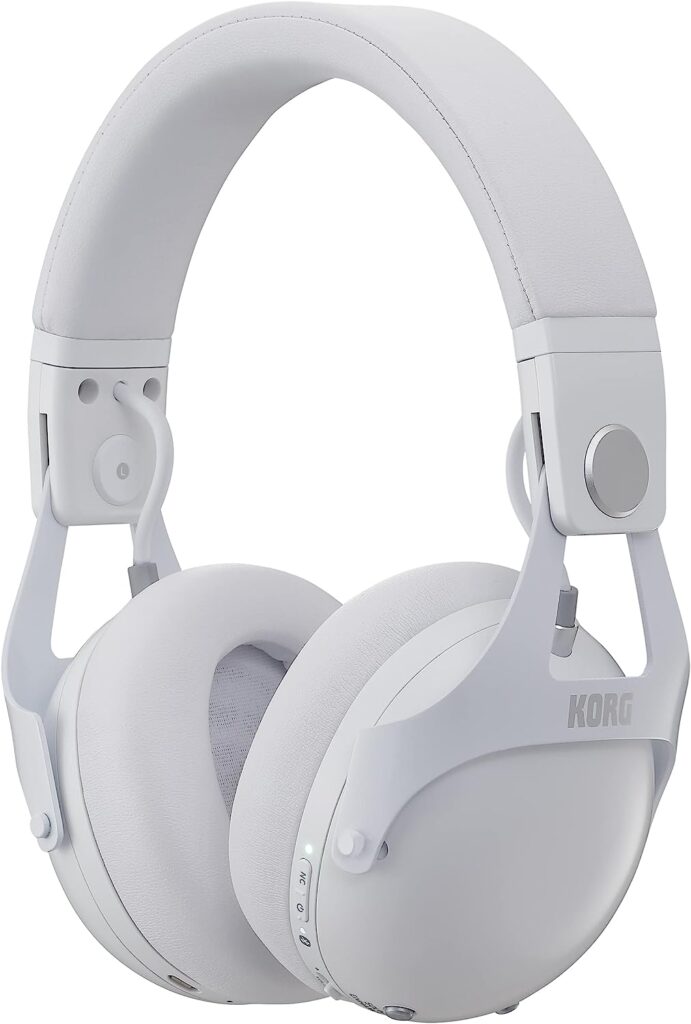 Korg Smart Noise Cancelling DJ Headphones, White NCQ1WH