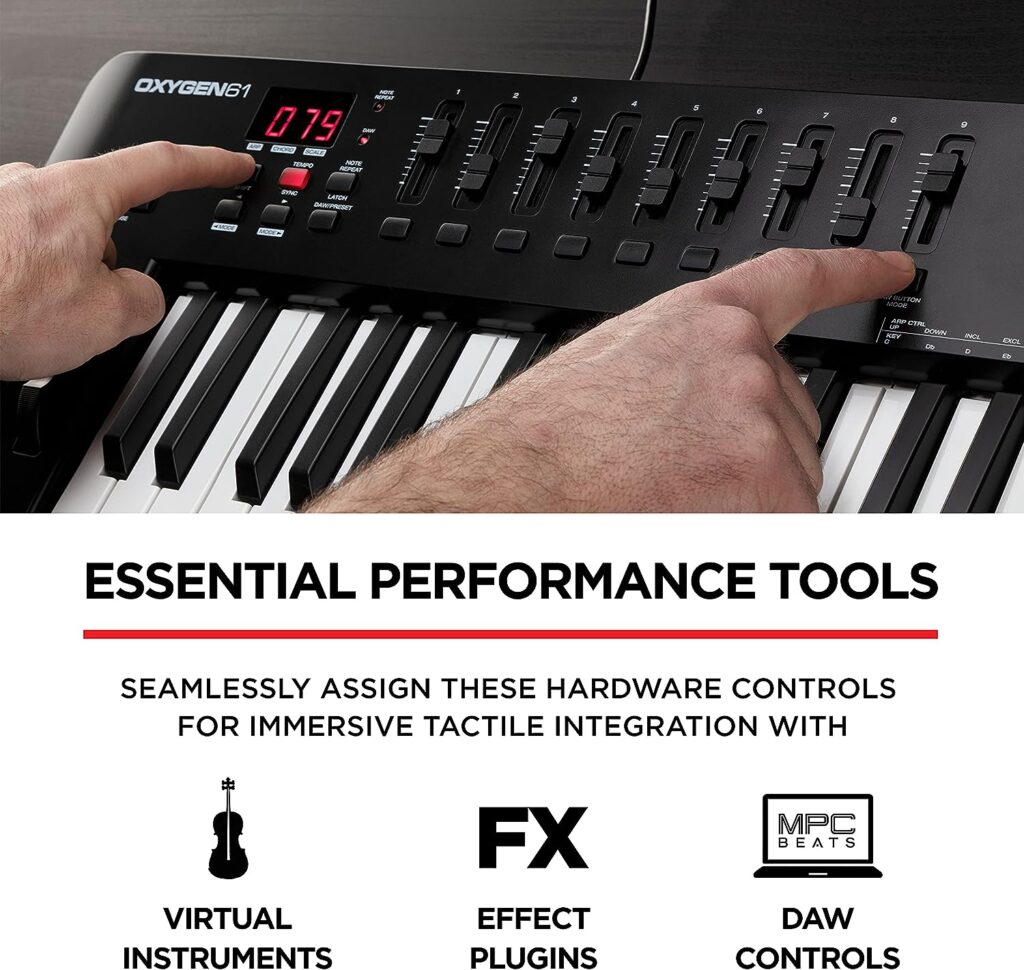 M-Audio Oxygen 61 (MKV) – 61 Key USB MIDI Keyboard Controller With Beat Pads, Smart Chord  Scale Modes, Arpeggiator and Software Suite Included