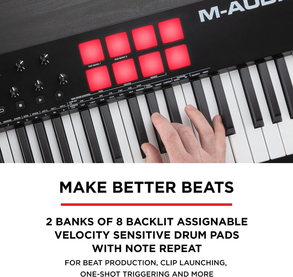 M-Audio Oxygen 61 (MKV) – 61 Key USB MIDI Keyboard Controller With Beat Pads, Smart Chord  Scale Modes, Arpeggiator and Software Suite Included