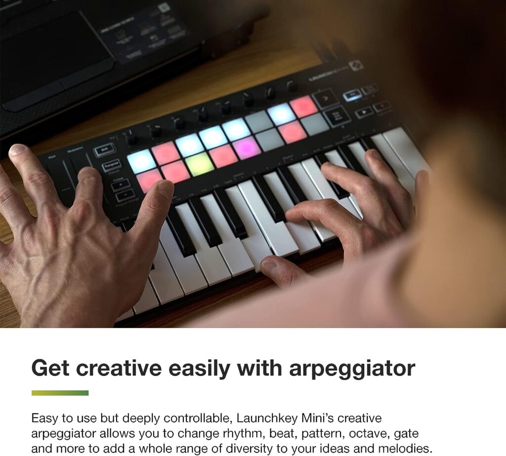 Novation Launchkey Mini [MK3] — Portable 25-Key, USB, MIDI Keyboard Controller with DAW Integration. Chord Mode, Scale Mode, and Arpeggiator — for Music Production