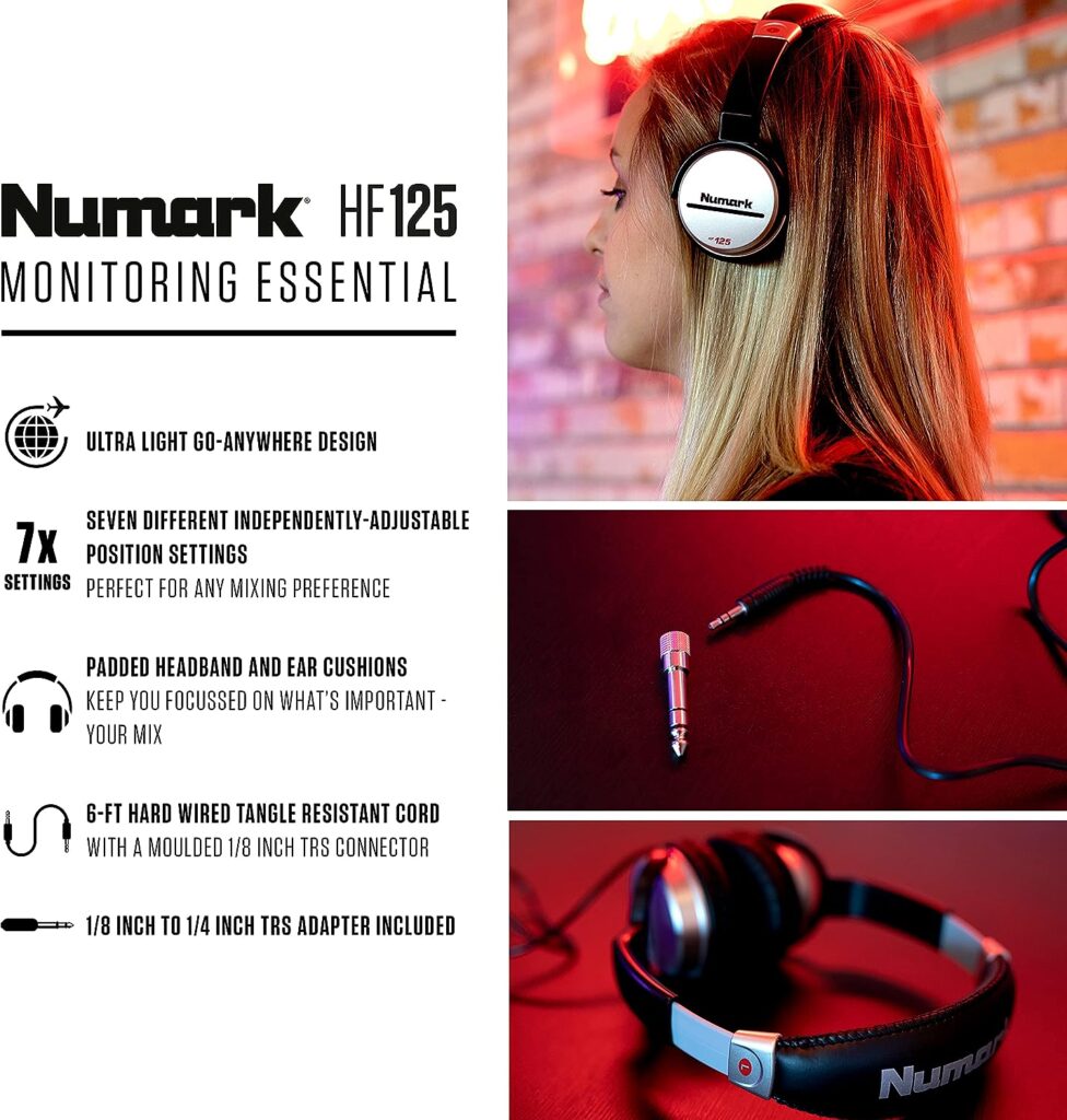 Numark Mixtrack Platinum FX + HF125 - DJ Controller For Serato DJ with 4 Deck Control, DJ Mixer and Audio Interface, and Professional DJ Headphones