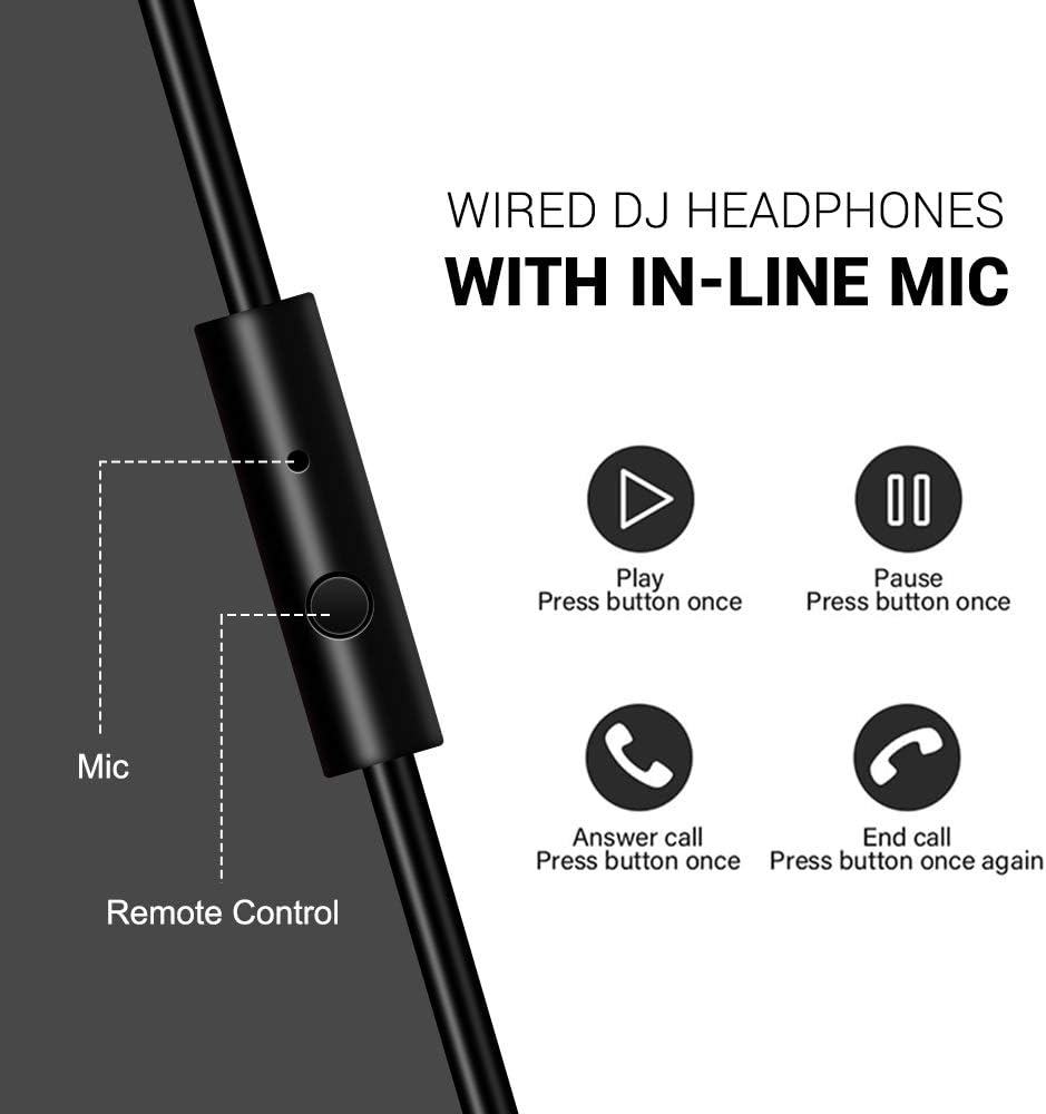 OneOdio Wired Over Ear Headphones Hi-Res Studio Monitor  Mixing DJ Stereo Headsets with 50mm Neodymium Drivers and 1/4 to 3.5mm Jack for AMP Computer Recording Podcast Keyboard Guitar Laptop - Black