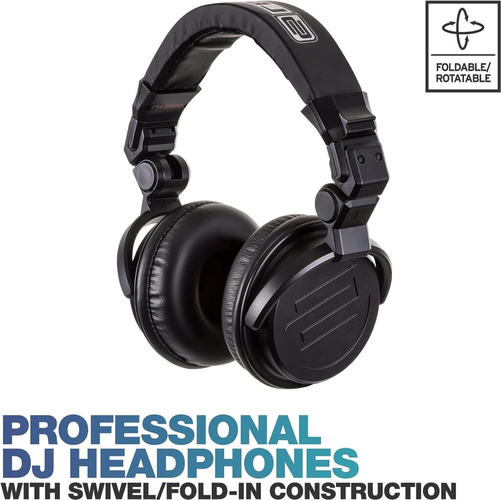 Reloop RH-2500 Professional DJ Headphones, Folding, Closed, Black