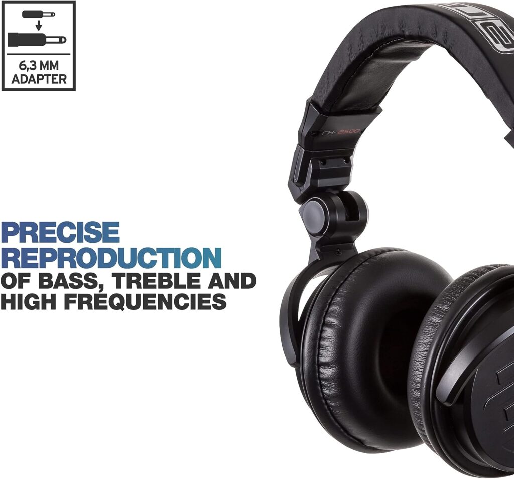 Reloop RH-2500 Professional DJ Headphones, Folding, Closed, Black