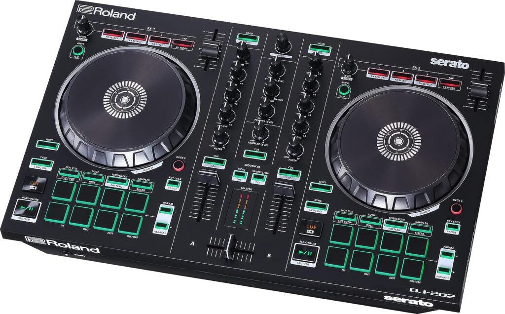 Roland Two-channel, Four-deck Serato DJ Controller with Serato DJ Pro upgrade (DJ-202)