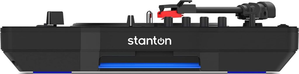 Stanton STX - Portable Scratch DJ Turntable with Innofader Nano Crossfader, Bluetooth, Pitch Slider, USB Recording, Speaker, 2 Rechargeable Batteries